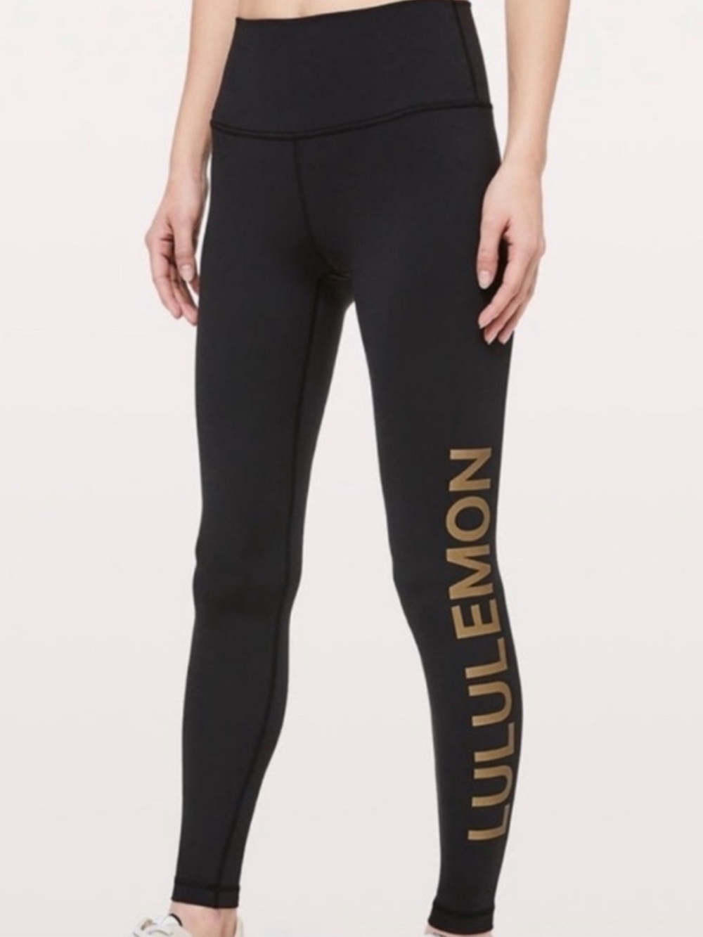 Rare Lululemon Special Edition Graphic HR Wonder Under Legging Black Gold Size 6